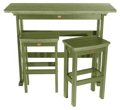 3-Pc Outdoor Bar Height Balcony Set in Dried Sage [ID 3786968]