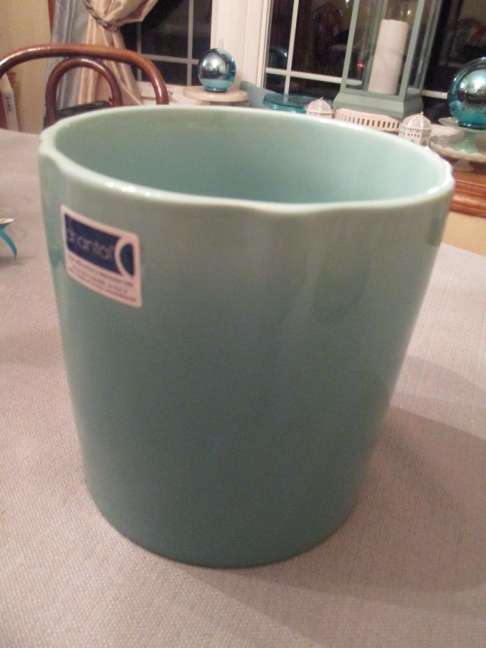 Chantal Ice Bucket Ceramic Fluted Utensil wine bottle holder green Aqua Fade