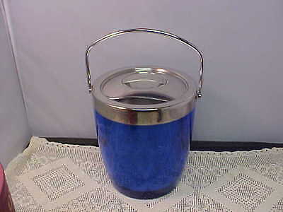 Blue Ice Bucket By Casa Moda Stainless Steel Over Blue Has Scratches On Blue