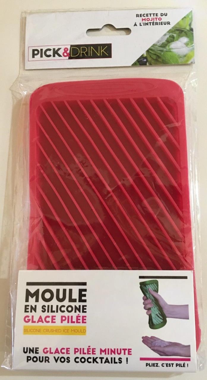 NEW! Crushed Ice Silicon­e Mold Mould Silicon Tray KV7033 Red by Pick & Drink