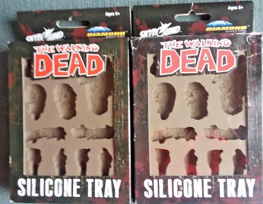 2 -Walking Dead Zombies Silicone Ice, Candy, Gelatin Tray Body Parts Mold 4