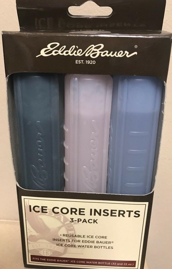 Reusable Eddie Bauer Ice Core Inserts Sticks Freezable Water Bottle Cooling 3 pk