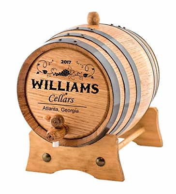 Personalized - Custom Wine Oak Aging Barrel - Barrel Aged 2 Liters