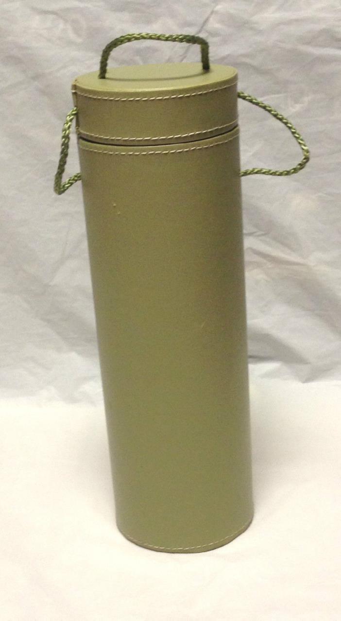POOCH AND SWEETHEART GREEN WINE BOTTLE TRAVEL TOTE CARRYING STORAGE CADDY