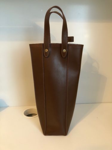 NEW! Cutter & Buck Bainbridge Wine Valet Bag Brown Leather Liquor Storage Tote