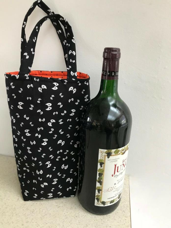 Wine Bottle Bag / Hostess Gift Bag / Tail Gate Booze Bag - Halloween Spooky Eyes