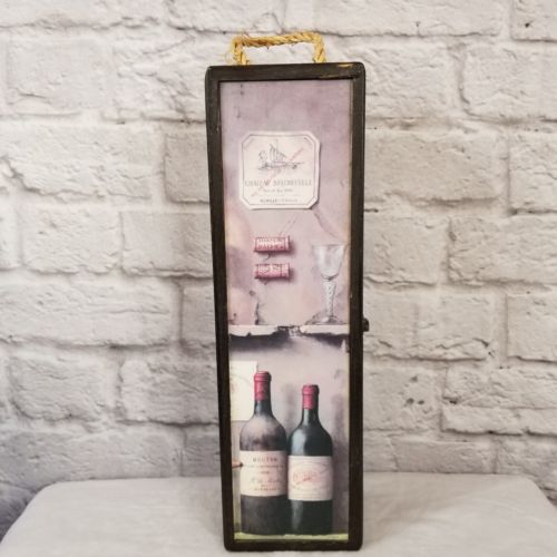 Vintage Wood Wine Box Crate Vineyard Storage Black Wine Bottle Pictures Handle