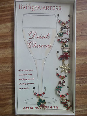 LIVINGQUARTERS Drink Charms (Christmas) Six in Package