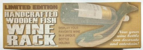 Limited Edition Handcrafted Wooden Fish Wine Rack / Bottle Holder Fisherman Gift