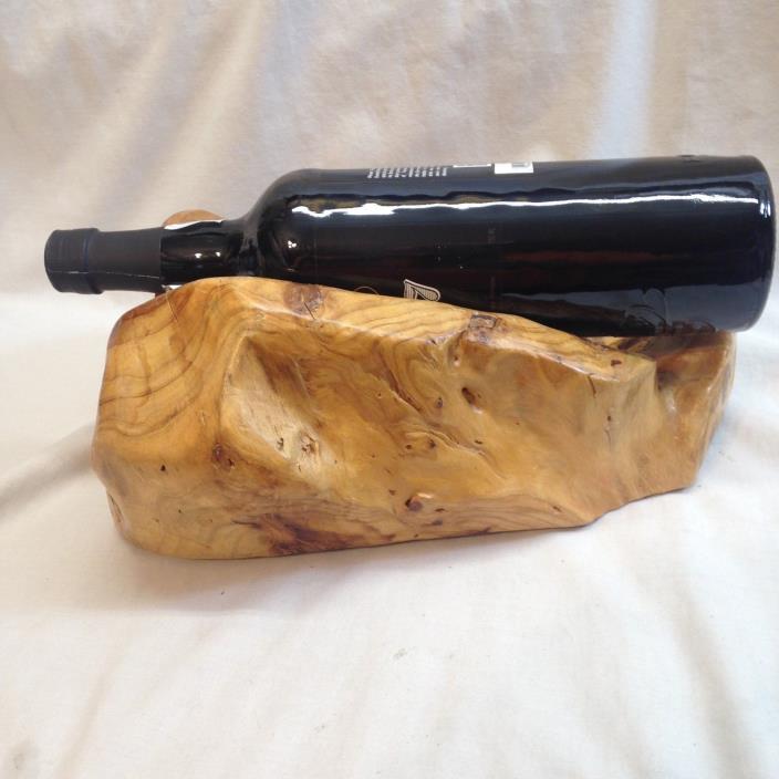 Natural Solid Wood Carved Wine Bottle Holder. Christmas Sale