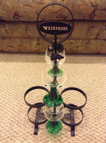 Weinprobe - Wine And Wine Glass Holder/Rack - Holds 2 Bottles & 4 Glasses