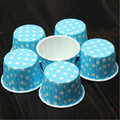 100PC Baking Cups Cake Muffin Bake Paper Cup Temp Resistant Cupcake Mold Colored