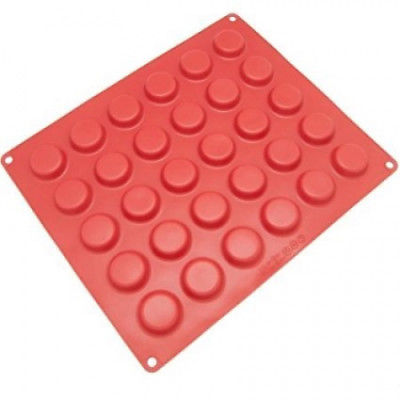 (Round) - 30-Cavity Silicone Mould for Round Chocolate, Candy, Cookie and