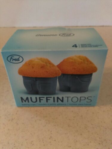 NOVELTY FRED MUFFIN TOPS SILICONE BAKING CUPS  SET OF 4  NIB