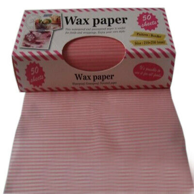 Pink Creative Beautiful Pinstripe Wax Paper Greaseproof Baking Paper 8.5x9.8inch