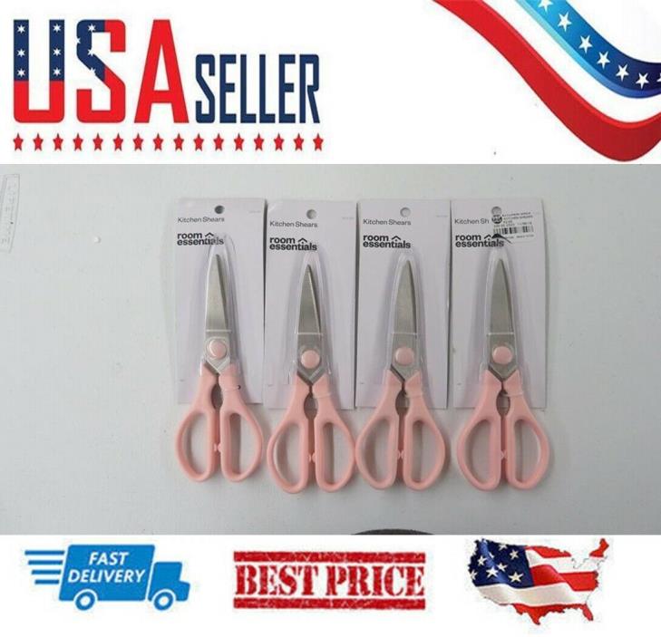 All-Purpose Kitchen Shears Stainless Steel  - 4 Pack *Colors My Vary*