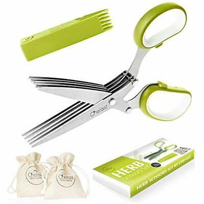 Shears Herb Scissors Set Multipurpose Cutting With 5 Stainless Steel Blades, 2 -