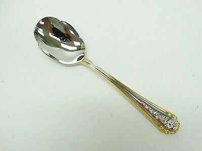 Lenox Fruits of Life Stainless Gold 18/8 Hostess Scalloped Sugar Spoon
