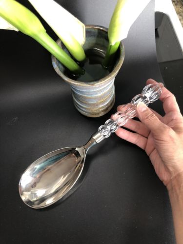 Mikasa Silverplate And Austrian  Crystal Design Server Spoon Original Box