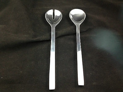 LARGE STAINLESS STEEL SALAD SERVING SET FORK AND SPOON