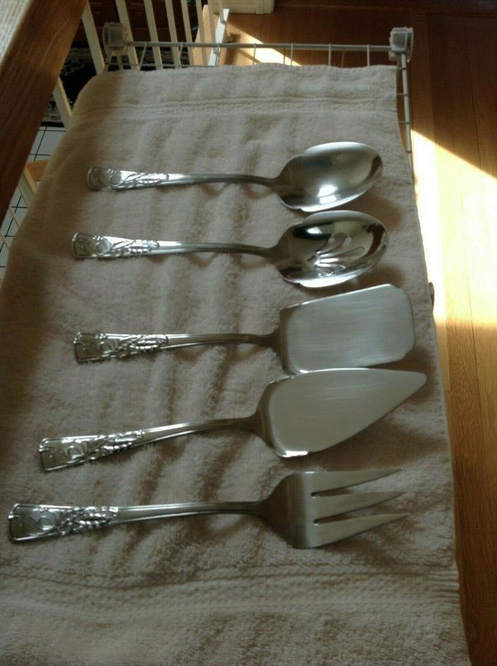 Lenox Holiday Serving Utensils Set 5pc  Stainless Steel 18/10