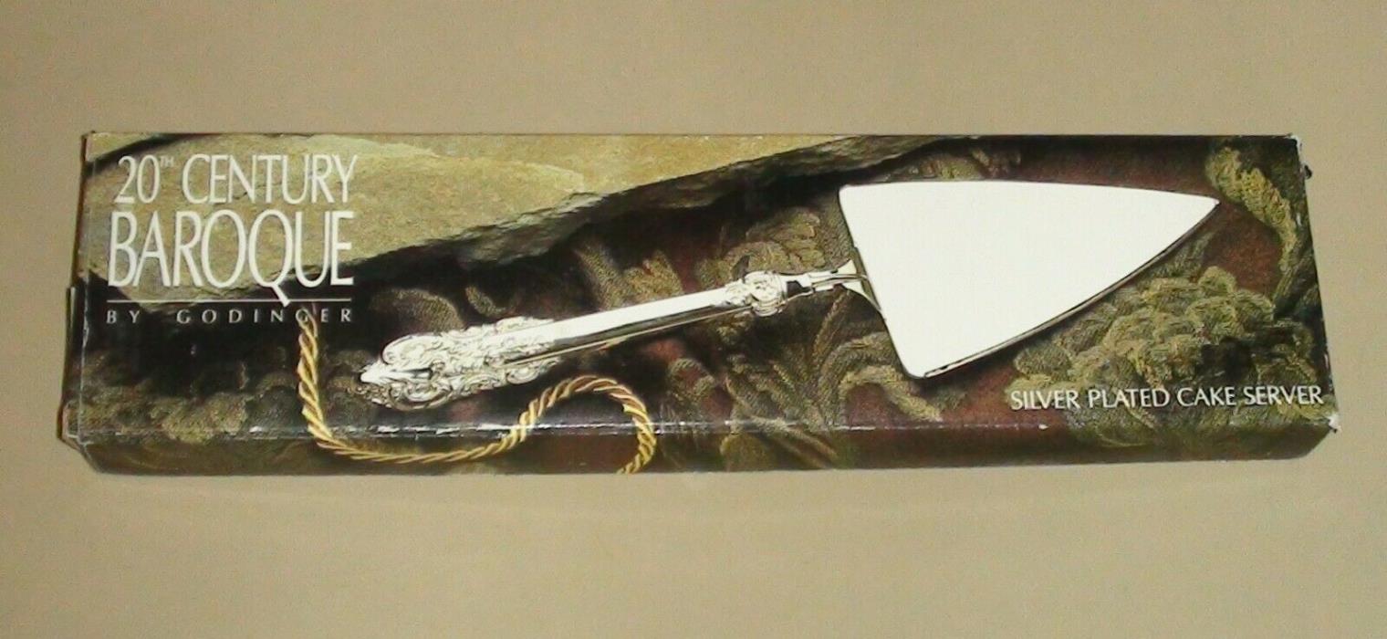 VINTAGE 20TH CENTURY BAROQUE SILVER PLATED CAKE SERVER BY GODINGER STYLE 5072