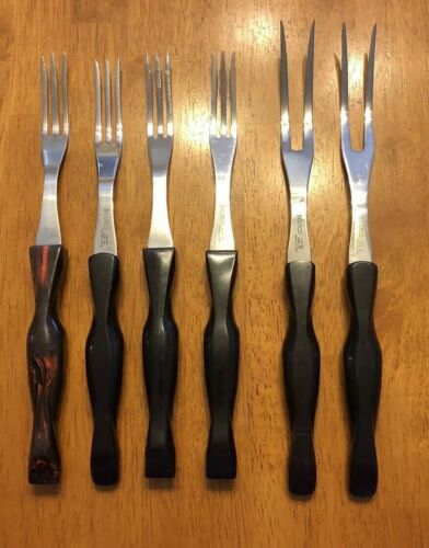 Set Lot of 6 Vintage CUTCO 1026 1027 1727 Carving Turning Forks