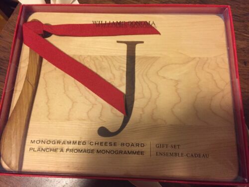 Williams Sonoma Mini Monogrammed Cheese Board Gift Set 