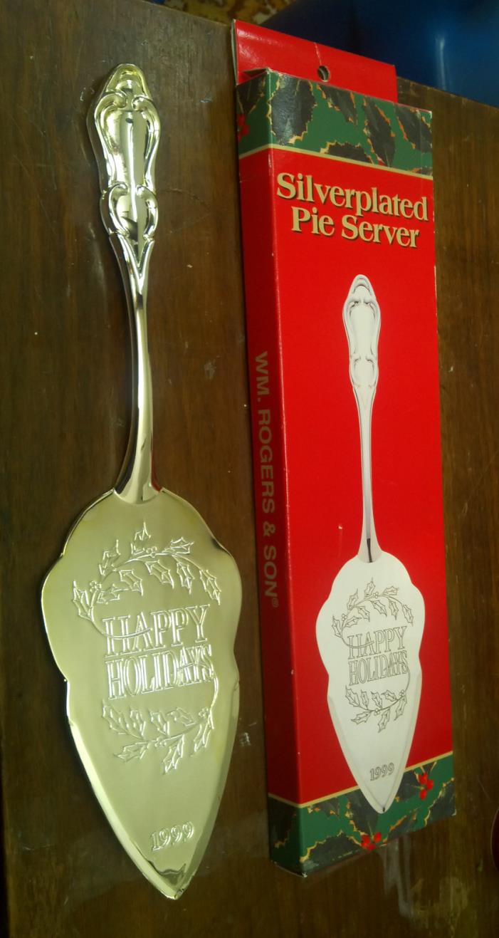 Wm. Rogers & Son Silverplated Happy Holidays 1999 Christmas Pie Cake Server