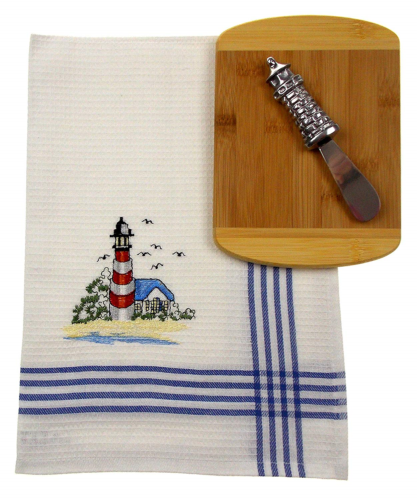 Lighthouse Bundle - Lighthouse Cheese Spreader, Bamboo Cheese Board & Lighthouse