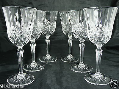 CLASSIC RED/WHITE WINE OR WATER GLASSES SET OF 6 STEMWARE 7 3/4