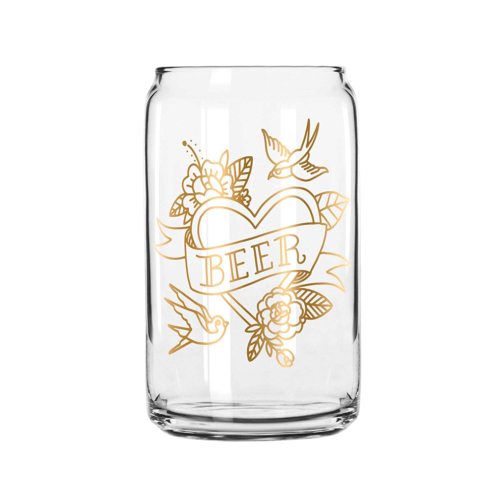 Easy, Tiger Beer Glass with Foil, Gold
