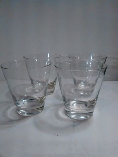 Set Of 4 Bar Glasses For Whiskey Or Mixed Drinks 4 Inch Vintage Unmarked