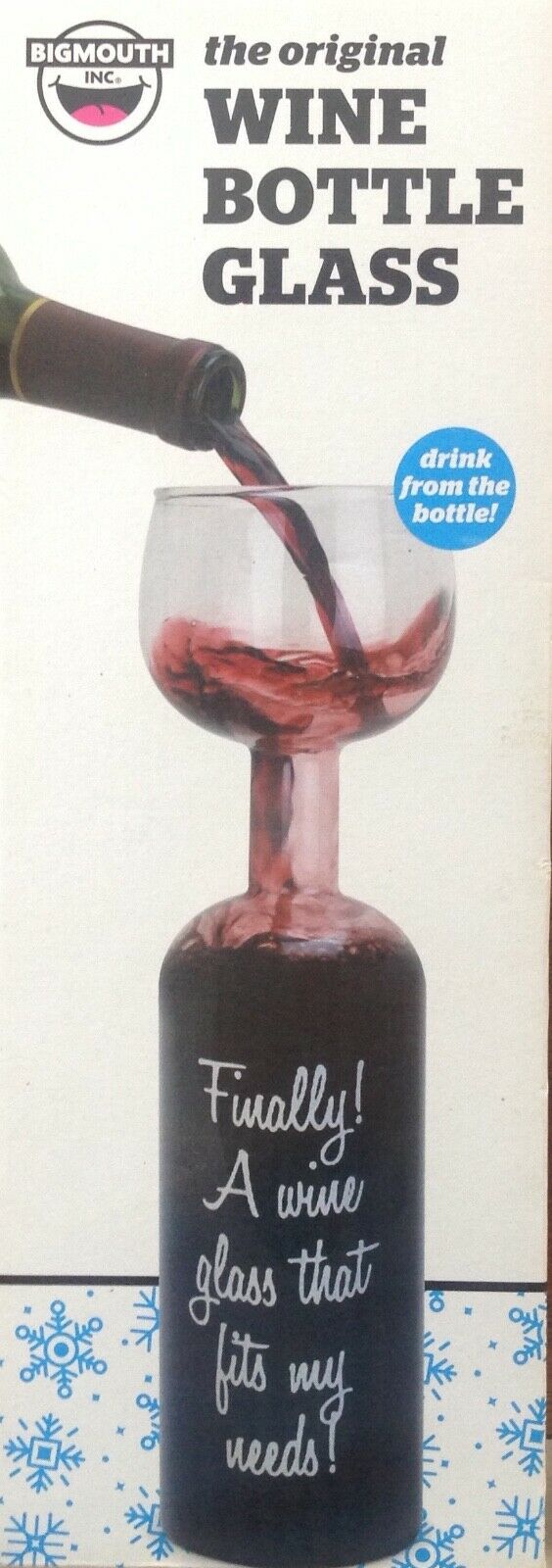 Bigmouth The Original Wine Bottle Glass 750ml New in Box