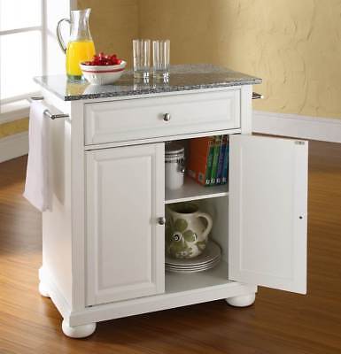Alexandria Solid Granite Top Kitchen Island w Round Bun Feet [ID 3056756]