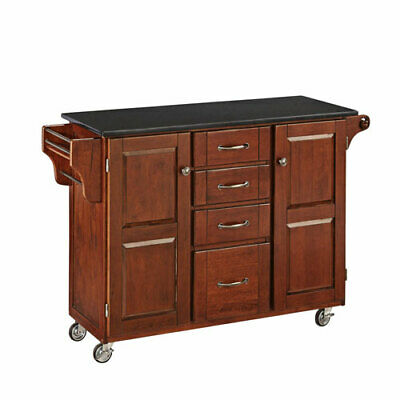 Home Styles Furniture Create-a-Cart Cherry Finish Black Granite Top - 9100-1074