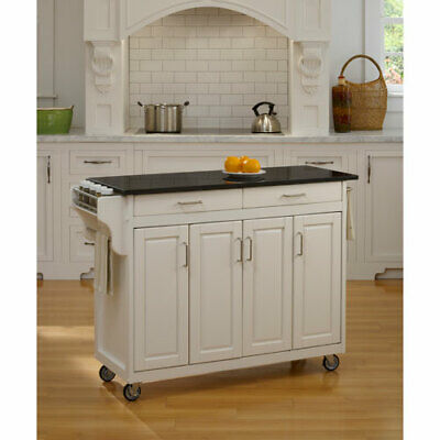Home Styles Furniture Create-a-Cart White Finish Black Granite Top - 9200-1024