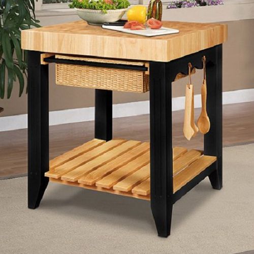 Butcher Block Island Small Kitchen Islands And Work Station Prep Table Black