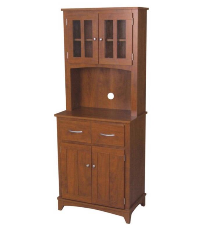 Oak Wooden Tall Microwave Cart Kitchen Storage Cabinet Cupboard Pantry Organizer