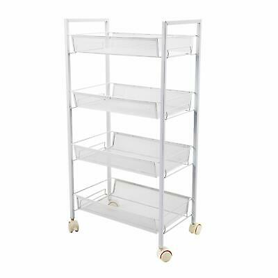 4-Tier Mesh Wire Rolling Cart Multifunction Utility Cart Office Home Kitchen ...