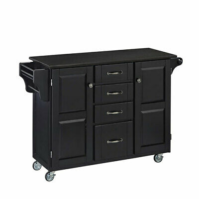 Home Styles Furniture Create-a-Cart Black Finish Black Granite Top - 9100-1044