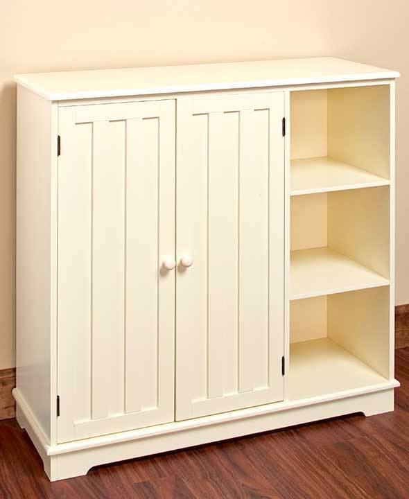 Beadboard Storage Units color Cream Home Organized New
