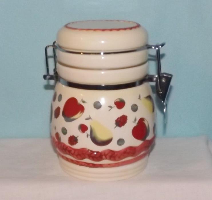 1 Lock & Seal Kitchen Canister w/apple and fruit design