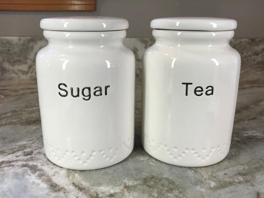 White Canister By THL Sugar Or Tea. You Choose. New.