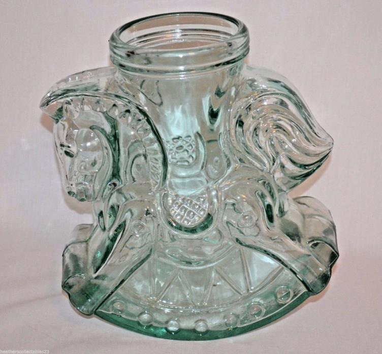 Decorative Vintage Carousel Rocking Horse Glass Jar Canister ~ Made in Italy ~