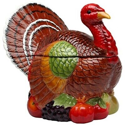 Cosmos 10712 Gifts Turkey Design Ceramic Cookie Jar, 10-3/8-Inch