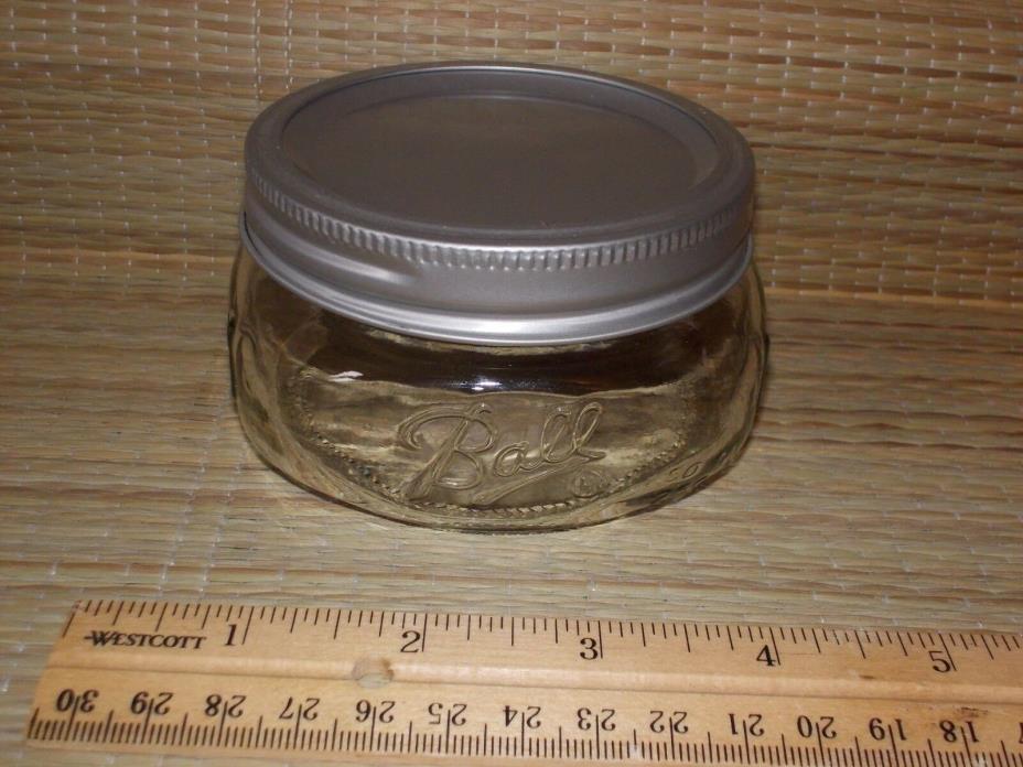 Ball brand 250 ml 1/2 pint canning jar & ring clear glass wide mouth jam chutney