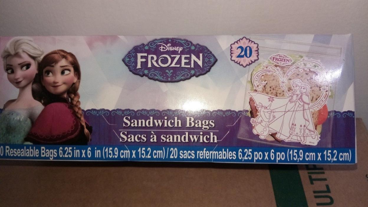 Frozen Sandwich bags 20 count box Pink snowflake