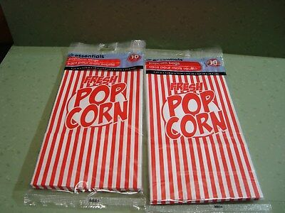 2 - 10 Count Packs New Large Essentials Popcorn Bags