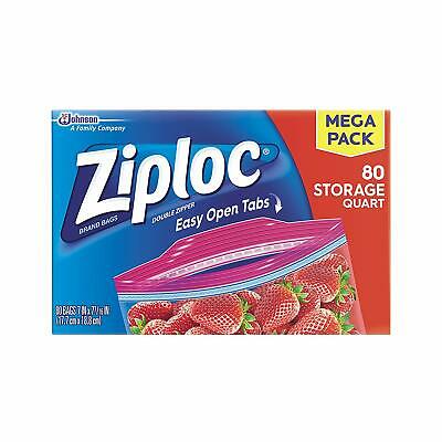 Ziploc Food Storage Bags Meal Preparation Zip Container Pouch Refrigerator 80
